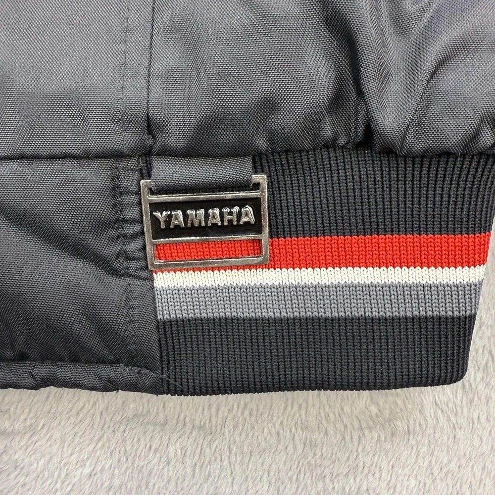 Yamaha Jacket Mens Large Maxim Wear Vintage Snowmobile Black Quilted